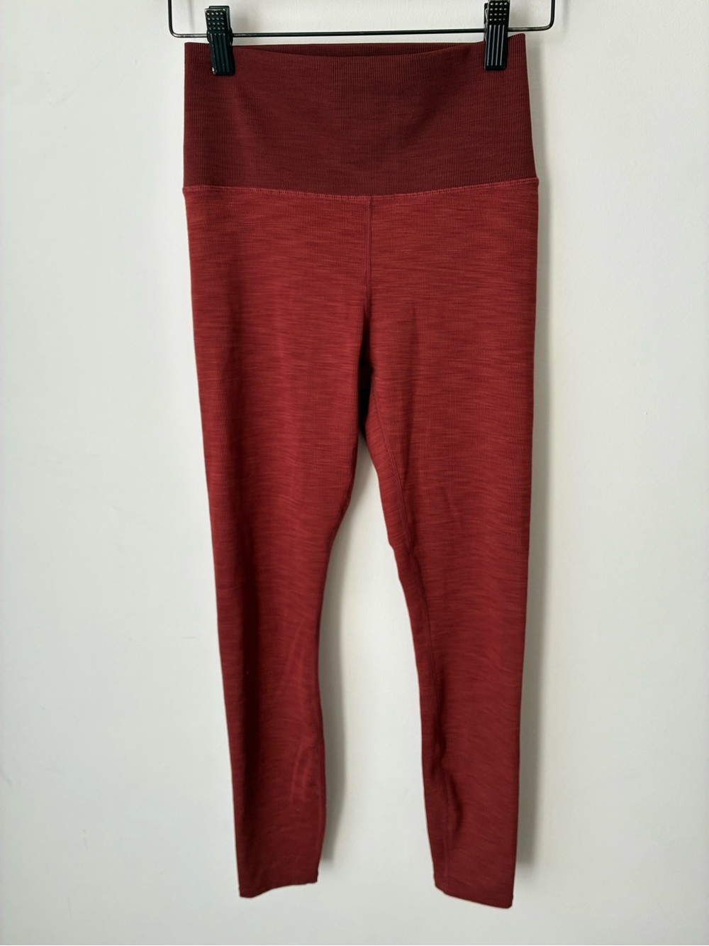 Vuori Leggings Women’s Small Rib Studio Legging Rust Red High Rise Ribbed 7/8